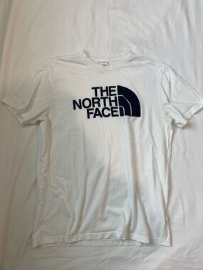 The North Face White Tee with Navy Logo